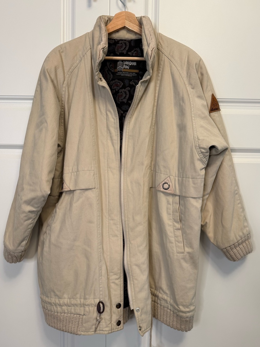 Vintage London Fog Insulated Classic Coat Beige Women’s 6 Paisley Lined 80s 90s